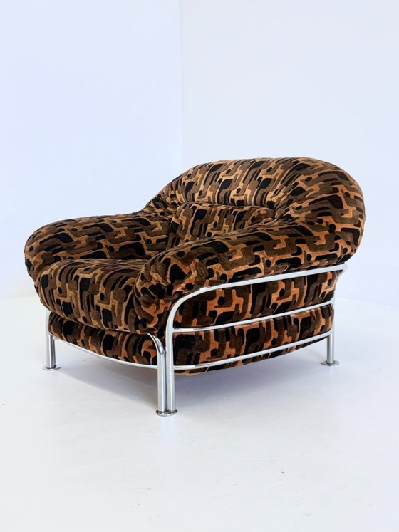 Image 1 of Vintage Italiaanse lounge stoelen met buisframe