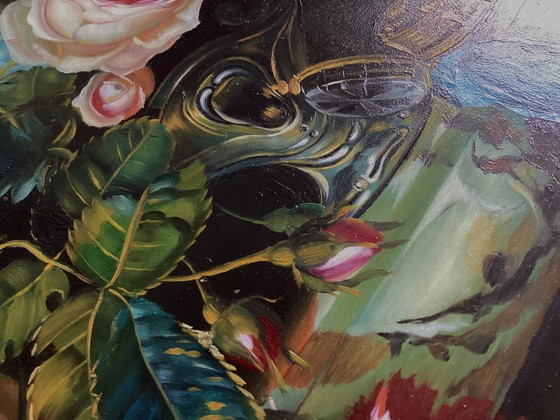 Image 1 of Pintura de bodegón de flores