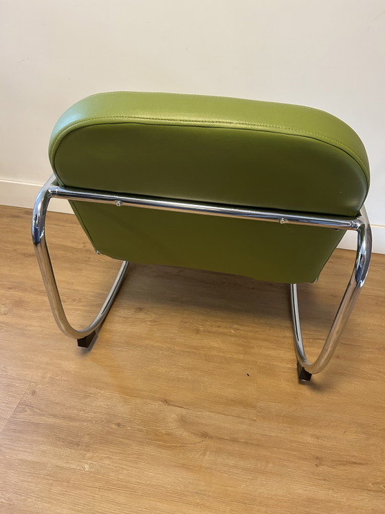 Fauteuils à bascule vintage en similicuir chromé – Rocking chairs, Metal, Chrome (photo 8 of 9)