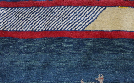 Image 1 of Original Perserteppich Gabbeh Ghashghai Orientteppich 203 cm x 110 cm Alt Natur