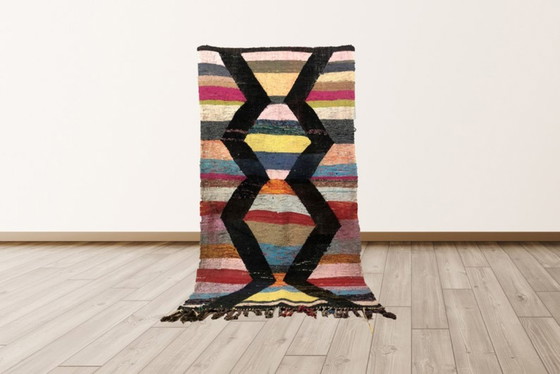 Image 1 of Mehrfarbige Berber-Tapis aus Leinen, 350 cm x 150 cm