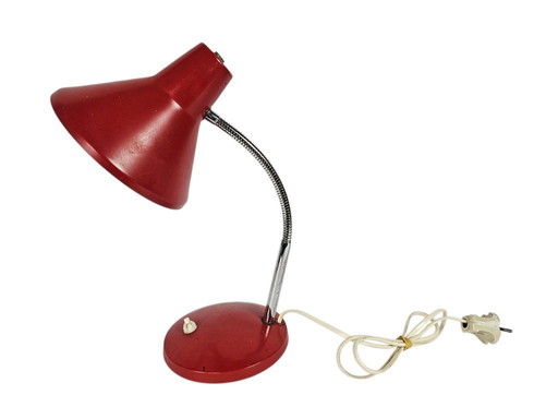Hala Zeist - lampada da scrivania - rossa - collo flessibile - anni '60
