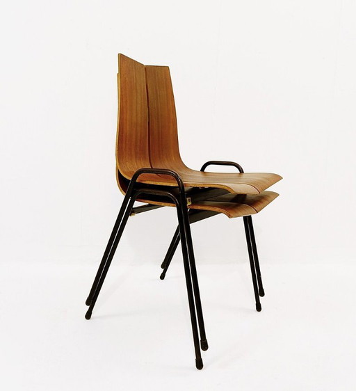 Set van 3 Zwitserse "GA" stoelen van Hans Bellmann voor Horgen-Glarus, jaren 60