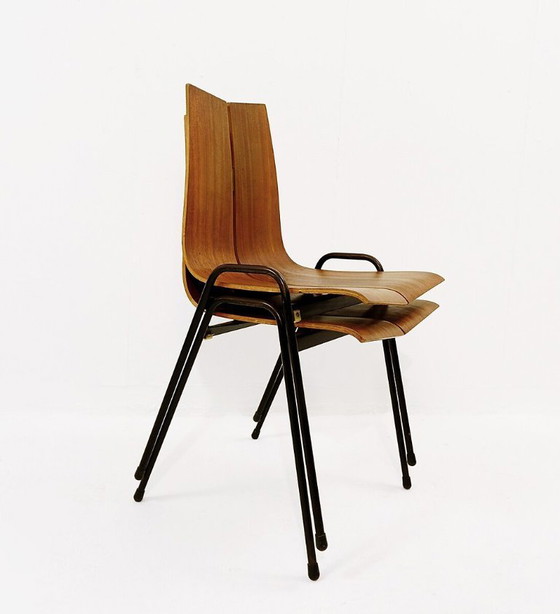 Image 1 of Set van 3 Zwitserse "GA" stoelen van Hans Bellmann voor Horgen-Glarus, jaren 60