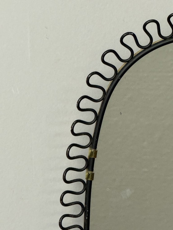 Image 1 of Raro espejo de pared rectangular negro de estilo moderno de mediados de siglo de Josef Frank Svenskt Tenn, década de 1950.