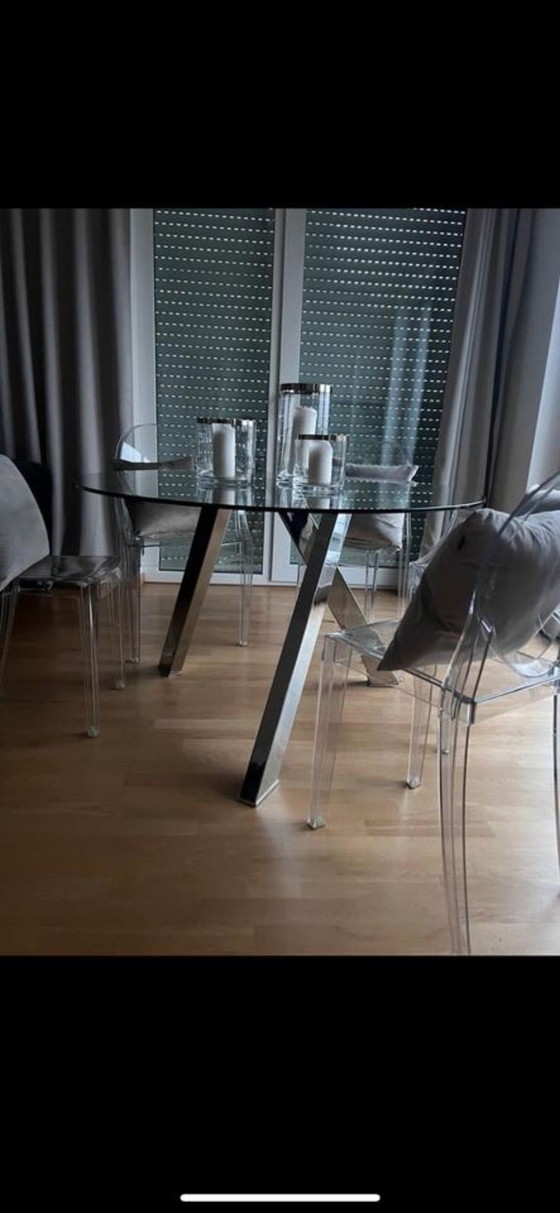 Image 1 of KARE DESIGN round dining table, glass, 120 cm