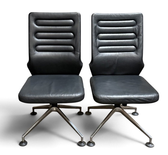 4x sedia Vitra in pelle nera – Sedie da conferenza, Metallo (photo 9 of 15)