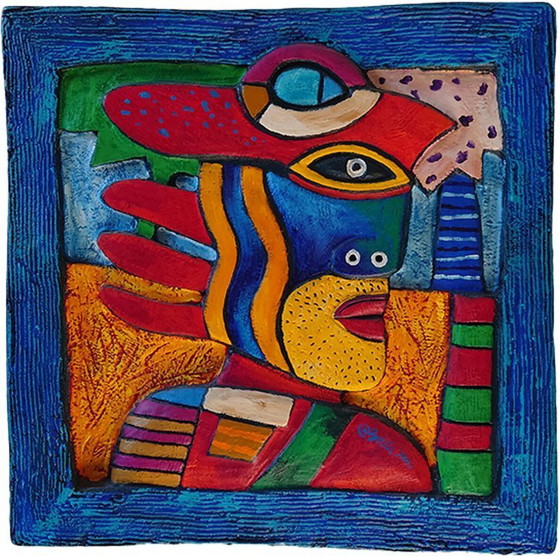 Image 1 of Clemens Briels - Placa de pared rara: "Barba Amarilla de Las Vegas" - ¡Firmada y certificada!