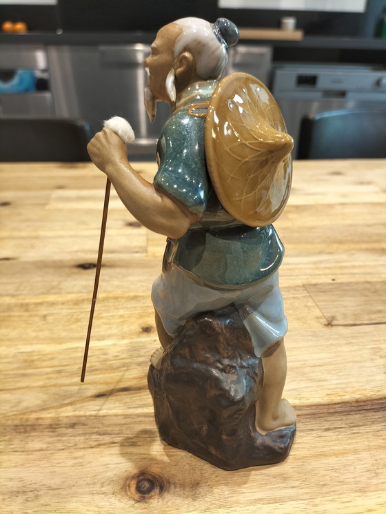 Image 1 of Statuette asiatique en grès émaillé 