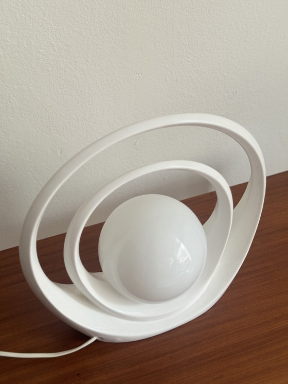 Image 1 of Vintage halo lampje van witte keramiek