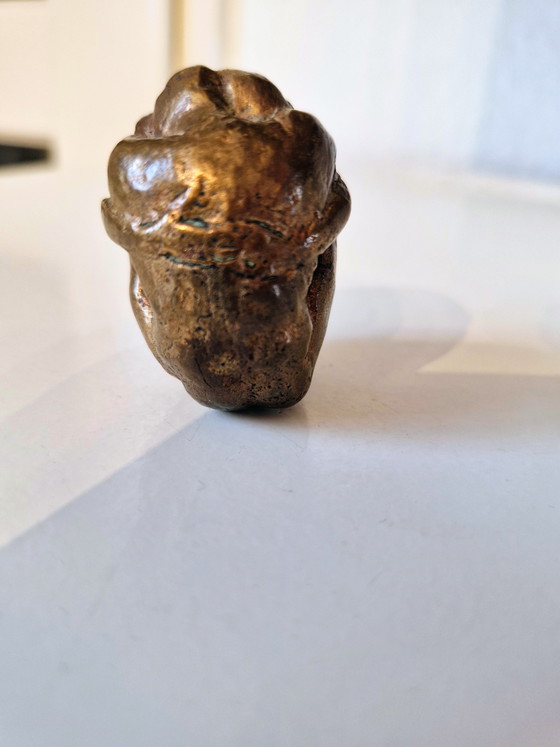Image 1 of Massief Bronzen beeldje 3,5 x 4,5 x 4,5 cm