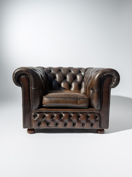 Image 1 of Chesterfield clubfauteuils set van 2