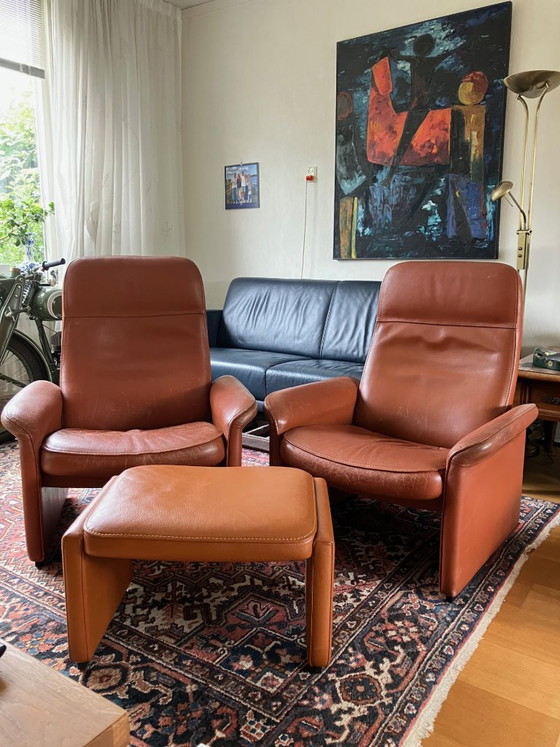 2 x Desede DS-50 Poltrona + 1 Pouf Originale – de Sede, Poltrone, Leather (photo 2 of 8)