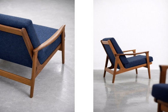 Image 1 of Vintage mid-century Australische moderne teakhouten bank en fauteuils van Parker Furniture, jaren 1950, set van 3