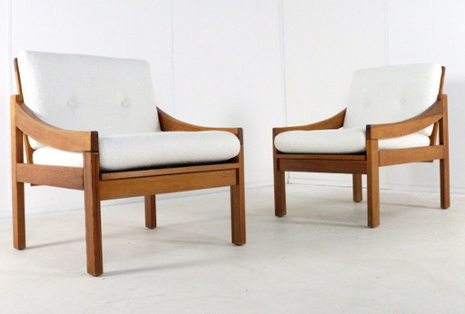 Pine fauteuil 'Gassel' stoel nieuw gestoffeerd vintage