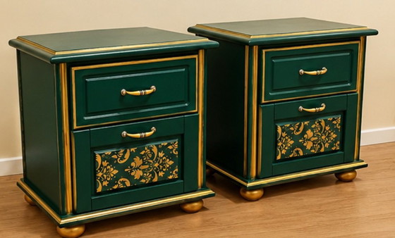 Elegante Vintage Nachtkastjes – Hout (photo 2 of 5)