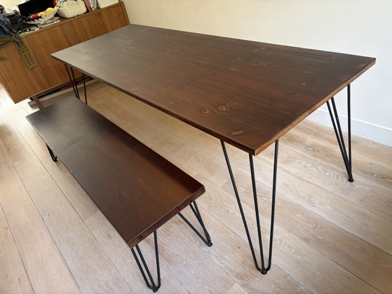 Image 1 of Allon Dery table 220 x 80 with bench in TOP condition
