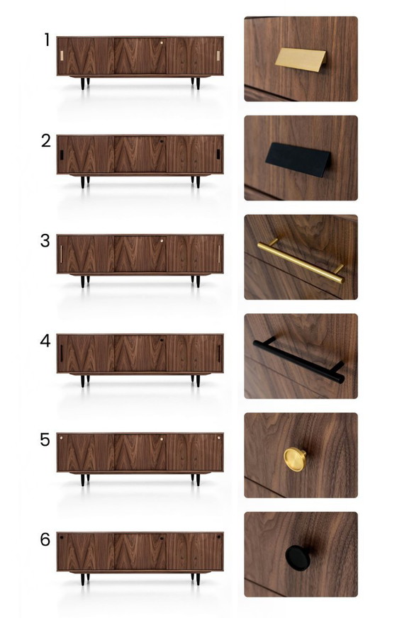 Image 1 of Notenhouten dressoir met schuifdeur O-S04