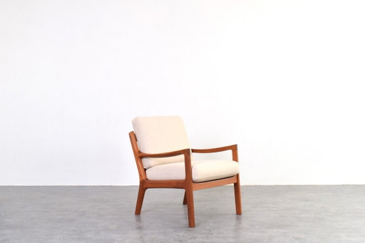 Poltrona Senator in teak, stile danese di metà secolo, disegnata da Ole Wanscher per Cado, anni '60. – fauteuils, Wood, Wool