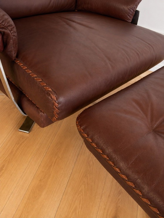 Vintage Retro Arne Norell Lounge Chairs & Stools in Burgandy Leather – Armchairs (photo 12 of 13)