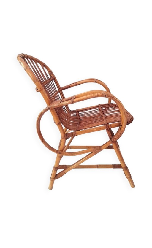 Vintage-Sessel aus Rattan