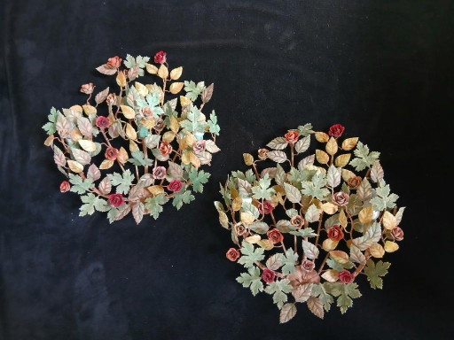 romantic pink floral wall lamps – wandlampen, Metal