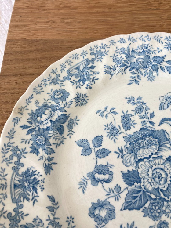 Image 1 of 4 platos antiguos azules