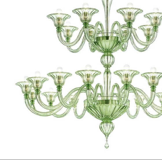 Image 1 of Monumental Modern Elegant "Rigadin" Murano Glass Chandelier