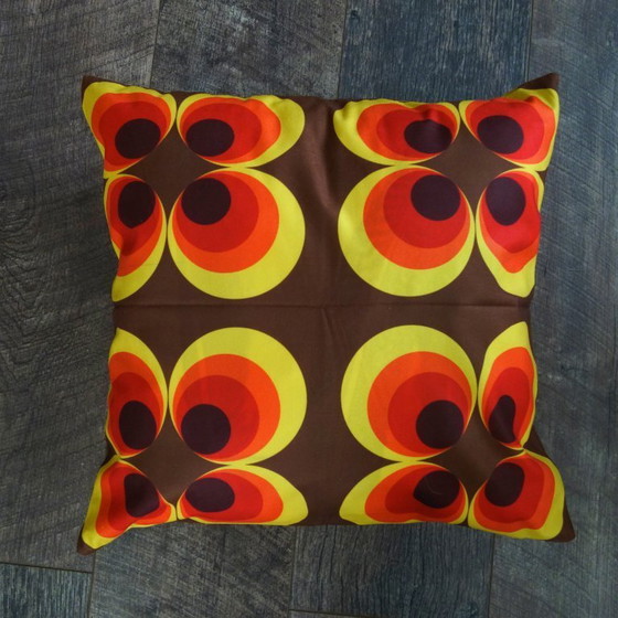 Image 1 of Set di 4 federe per cuscini in stile retrò Midcentury Groovy, 45 x 45 cm (imbottitura esclusa).