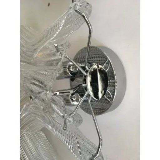 Applique “Selle” in vetro di Murano con struttura in metallo Kromo lucido, set da 2