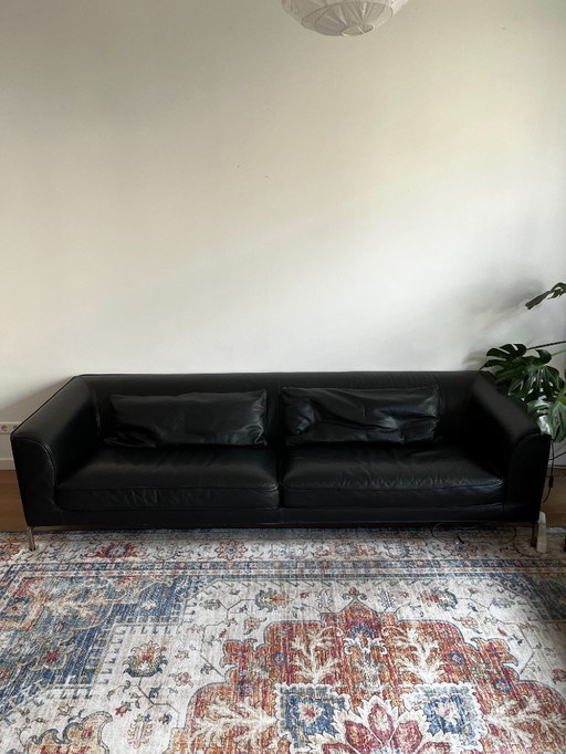 2x Felicerossi designer sofa black leather