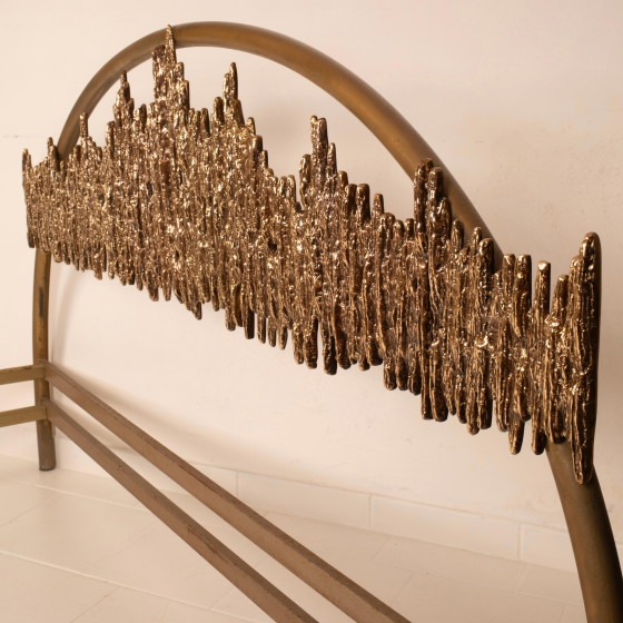 Luciano Frigerio Brutalista Aurora Letto Scultoreo King Size in Ottone – Materassi e reti, Bronze, Brass (photo 22 of 26)