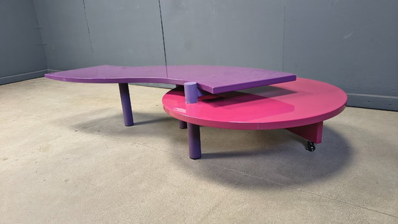 Image 1 of Mesa de centro giratoria Maurizio Salvato de madera de nogal para Saporiti Italia, años 80