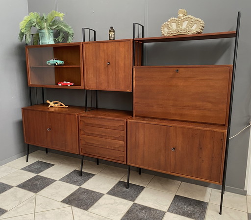 Freistehende Schrankwand Teak 1960s