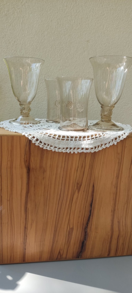 Image 1 of Juego de cristal de Murano de mediados de siglo "Bollenglass" - Estilo Venini