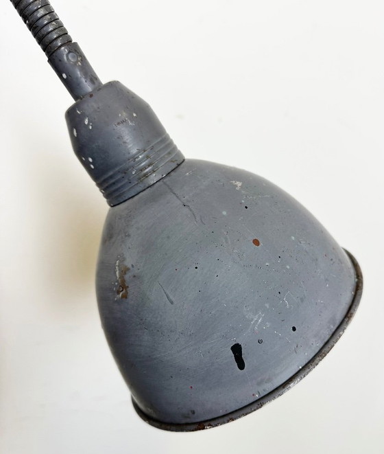 Image 1 of Grey Industrial Gooseneck Scissor Wall Lamp from Elektroinstala, 1960s