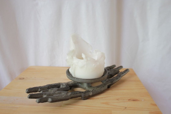 Image 1 of Brutalist wrought iron candlestick