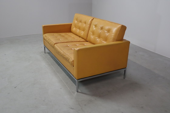 Image 1 of Florence Knoll two-seater sofa in mustard yellow leather