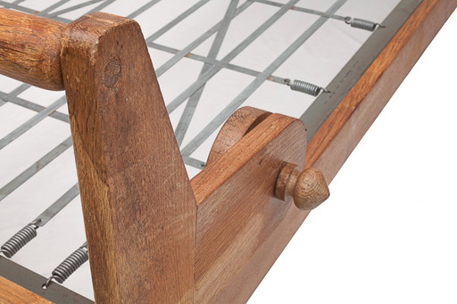 Antique folding daybed by Guillerme et Chambron