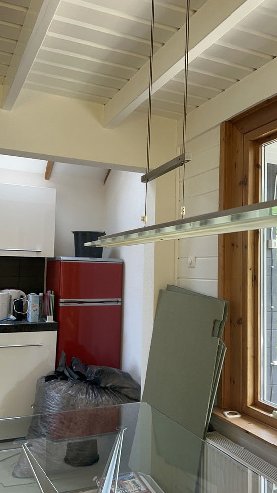 Image 1 of Moderne, dimmbare LED-Tischleuchte aus Edelstahl und Glas