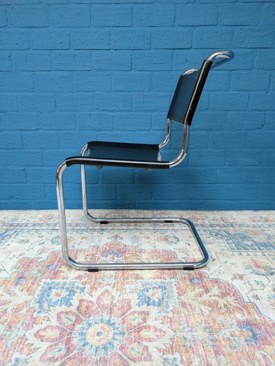 Image 1 of 6 sedie a slitta vintage S33, Mart Stam per Thonet, anni '60