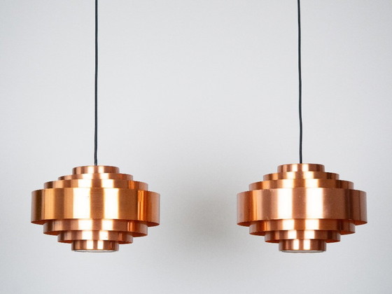 Image 1 of Pair of 2 Danish vintage pendant lamps Ultra by Jo Hammerborg, Fog og Morup, 1960s