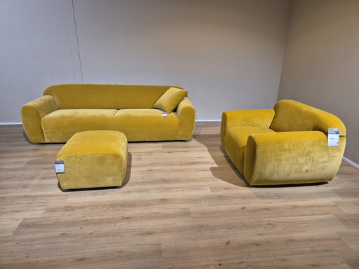 30% Korting - Nieuw - Montel Bold Set - Bank + Fauteuil + Hocker