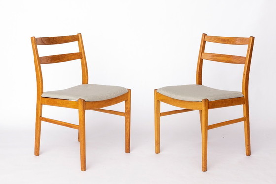 Image 1 of Set of 4 Vintage Oak Dining Chairs, 1960s Swedish Design by Alb Johansson & Söner, Hyssna