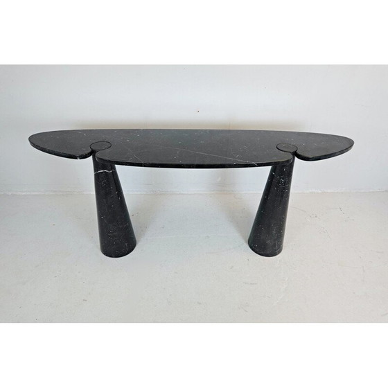 Image 1 of Vintage Angelo Mangiarotti Eros Black Marble Console In Nero Marquina