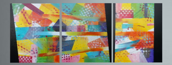Image 1 of Pastoral - 2Luss'Art - Triptych 140 x 55 cm - Free Insured Delivery (Depending on Country)