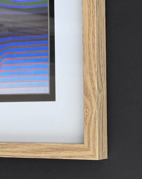 Image 1 of Victor Vasarely - raro disegno originale - 1971 - incorniciato