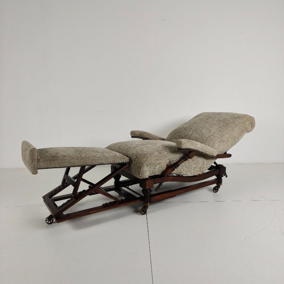 Englischer Liegesessel für Bibliotheken (um 1860) – Verstellbarer relaxsessel, Wood (photo 6 of 12)