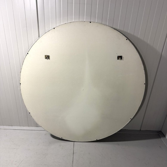 Image 1 of Specchio da parete rotondo XXL in legno bianco, anni '60-'70