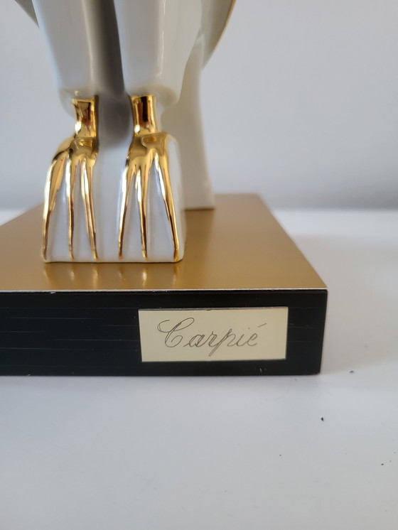 Image 1 of Vintage Statue Porcelain Eagle, Carpiè, Italy, 1970s